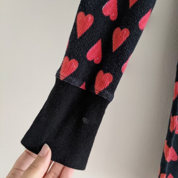Victoria's Secret Black and Red Heart Henley Dress Size M - Picture 4 of 9